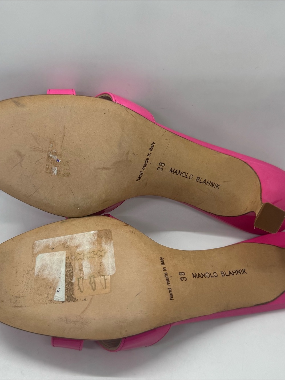 Manolo Blahnik Callamu Pink Kitten Heel Mule Sandal Size 38 Shoes - Picture 9 of 12